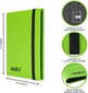 4 Pocket Trading Card Strap Binder, 160 Cards, Standard, 20 Side-Loading Pages, TCG (Green)