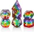 Polyhedral DND Dice Set RPG Rainbow Dice for Dungeons and Dragons(D&D) Role Playing Game,Mtg,Pathfinder,Table Game,Math Games Dice Set with Dice Pouch