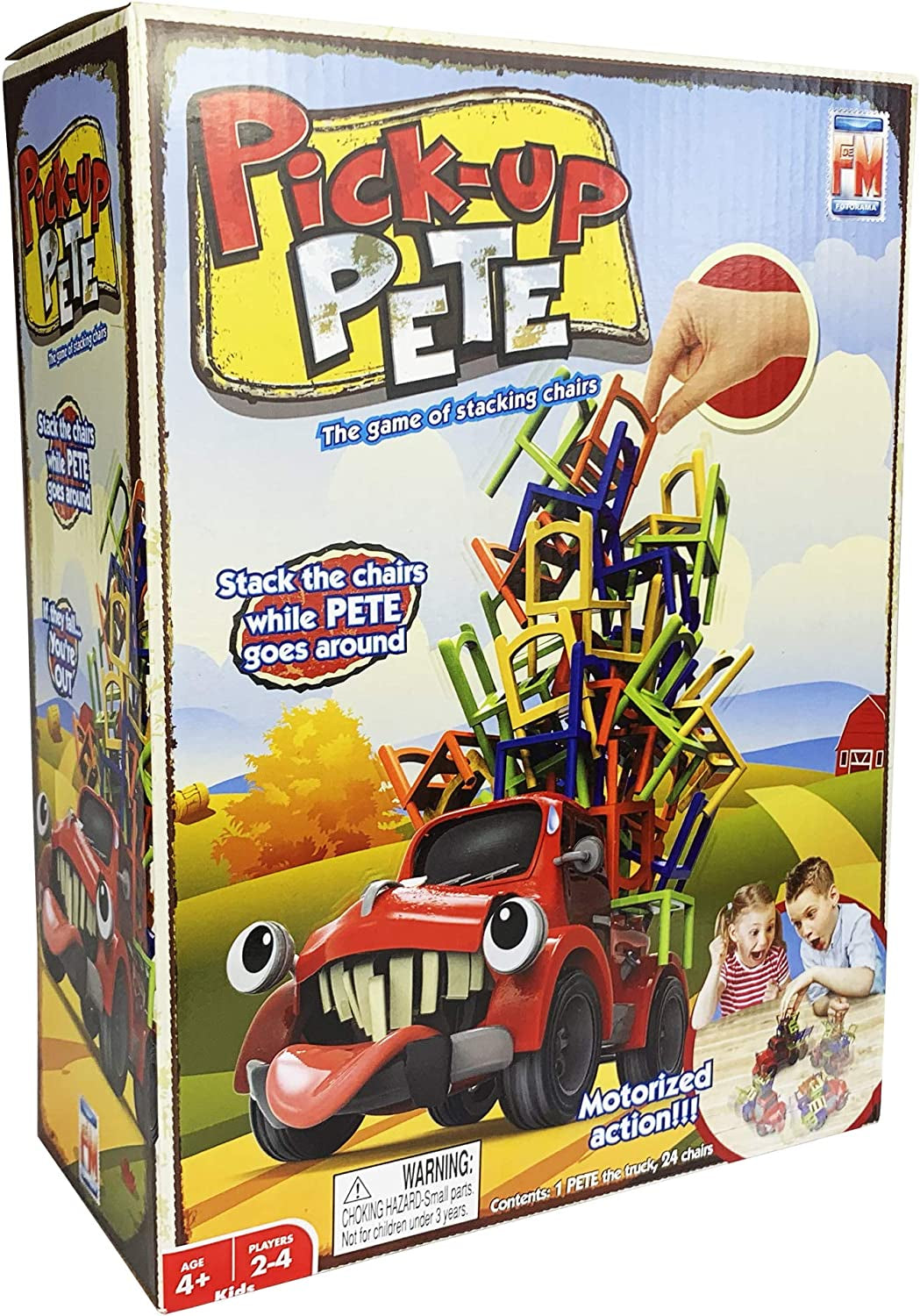 Pick up Pete Chair Stacking Game, Motorized Truck Balance Games with Colorful Chairs, Interactive Board Games, Gifts for Kids Ages 4 & Up