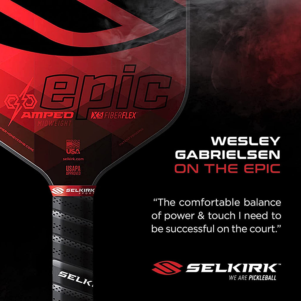 Selkirk Amped Pickleball Paddle | Fiberglass Pickleball Paddle with a Polypropylene X5 Core | Pickleball Rackets Made in the USA | 2021 Epic Lightweight Sapphire Blue |