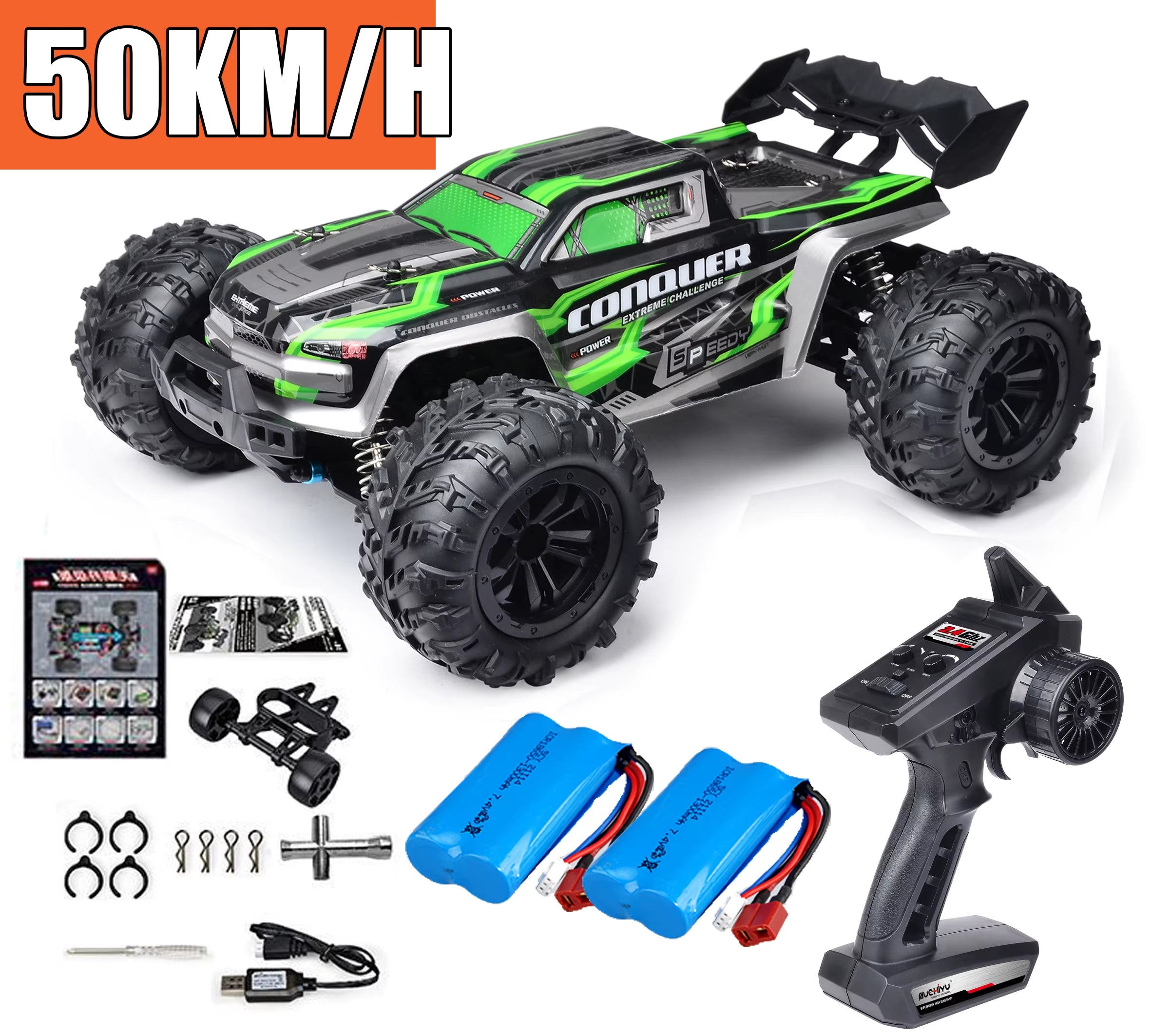 Rc Car off Road 4X4 High Speed 75KM/H Remote Control Car with LED Headlight Brushless 4WD 1/16 Monster Truck Toys for Boys Gift