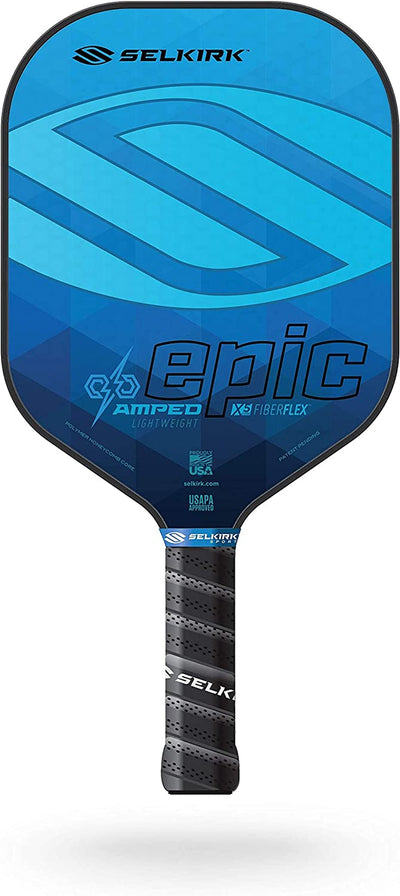 Selkirk Amped Pickleball Paddle | Fiberglass Pickleball Paddle with a Polypropylene X5 Core | Pickleball Rackets Made in the USA | 2021 Epic Lightweight Sapphire Blue |