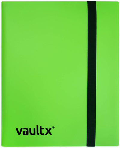 4 Pocket Trading Card Strap Binder, 160 Cards, Standard, 20 Side-Loading Pages, TCG (Green)