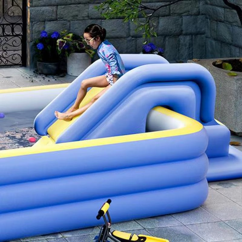 Inflatable Slide for above Ground Pools Anti-Tipping Slides for Outdoor Waterpark Fun Play Inflatable Sides Toys