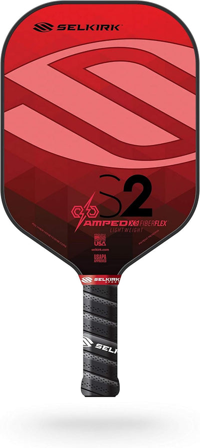 2024 Selkirk Amped Pickleball Paddle | Fiberglass Pickleball Paddle with a Polypropylene X5 Core | Pickleball Rackets Made in the USA | S2 Lightweight Selkirk Red |
