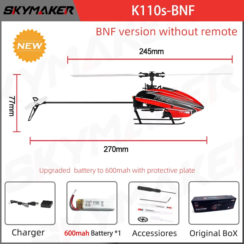 Wltoys XK K110S RC Helicopter BNF 2.4G 6CH 3D 6G System Brushless Motor RC Quadcopter Remote Control Drone Toys for Kids Gifts