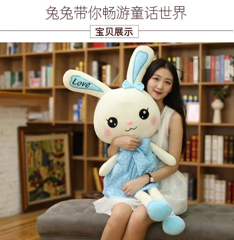 Rabbit Plush Toy Cute Skirt Rabbit Soft Animal Kids Cartoon Big Ear Bunny Plush Hug Stuffed Pillow Girl Christmas Birthday Gift