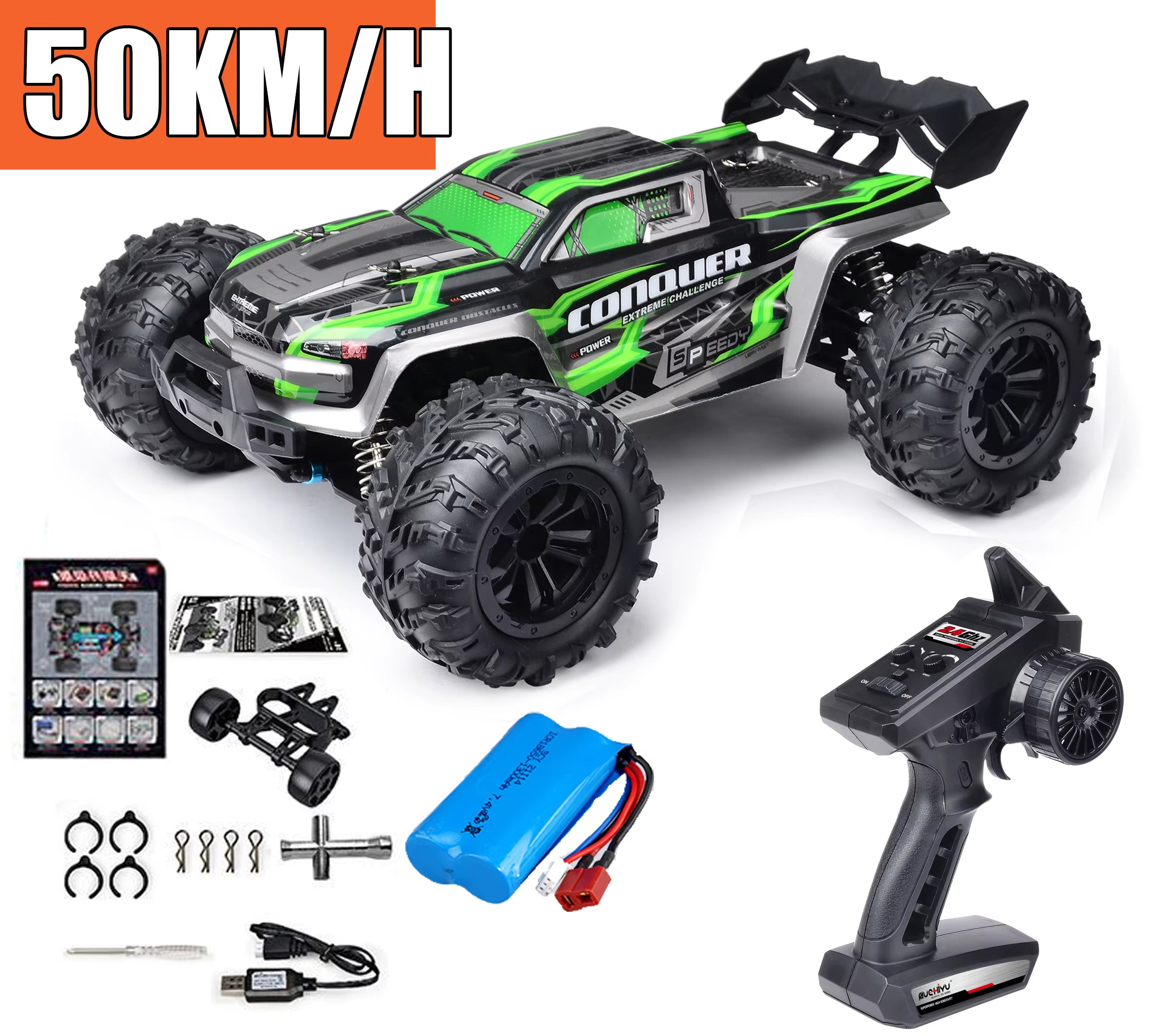 Rc Car off Road 4X4 High Speed 75KM/H Remote Control Car with LED Headlight Brushless 4WD 1/16 Monster Truck Toys for Boys Gift