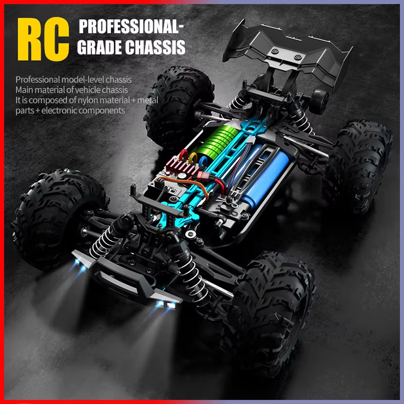 Rc Car off Road 4X4 High Speed 70KM/H Remote Control Car with LED Headlight Brushless 4WD 1/16 Monster Truck Toys for Boys Gift