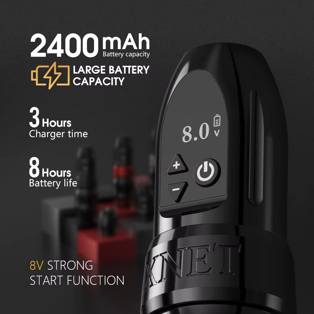 Titan 2024 Wireless Tattoo Machine Rotary Pen with Extra 38Mm Grip Coreless Motor Digital LCD Display for Artist Body