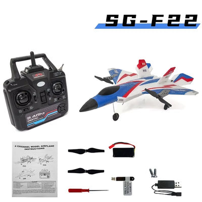 F22 RC Foam Plane 4 Channels 6G Auto Stabilization with 4K Camera Stunt Remote Control Airplanes Aircraft Toys for Children