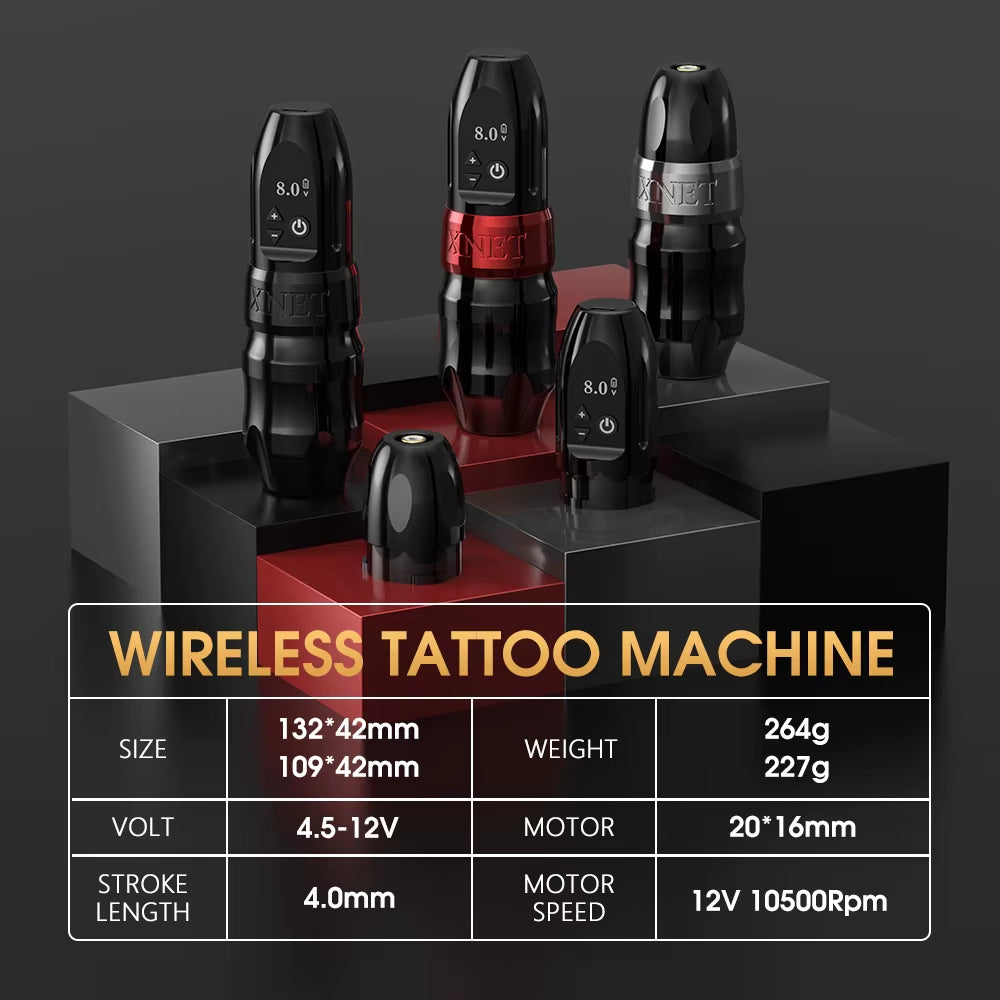 Titan 2024 Wireless Tattoo Machine Rotary Pen with Extra 38Mm Grip Coreless Motor Digital LCD Display for Artist Body