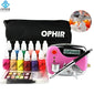 OPHIR Nail Art Tool 0.3Mm Airbrush Kit with Air Compressor for Nail Art Airbrushing Stencil & Bag & Cleaning Brush Set_Op-Na001P