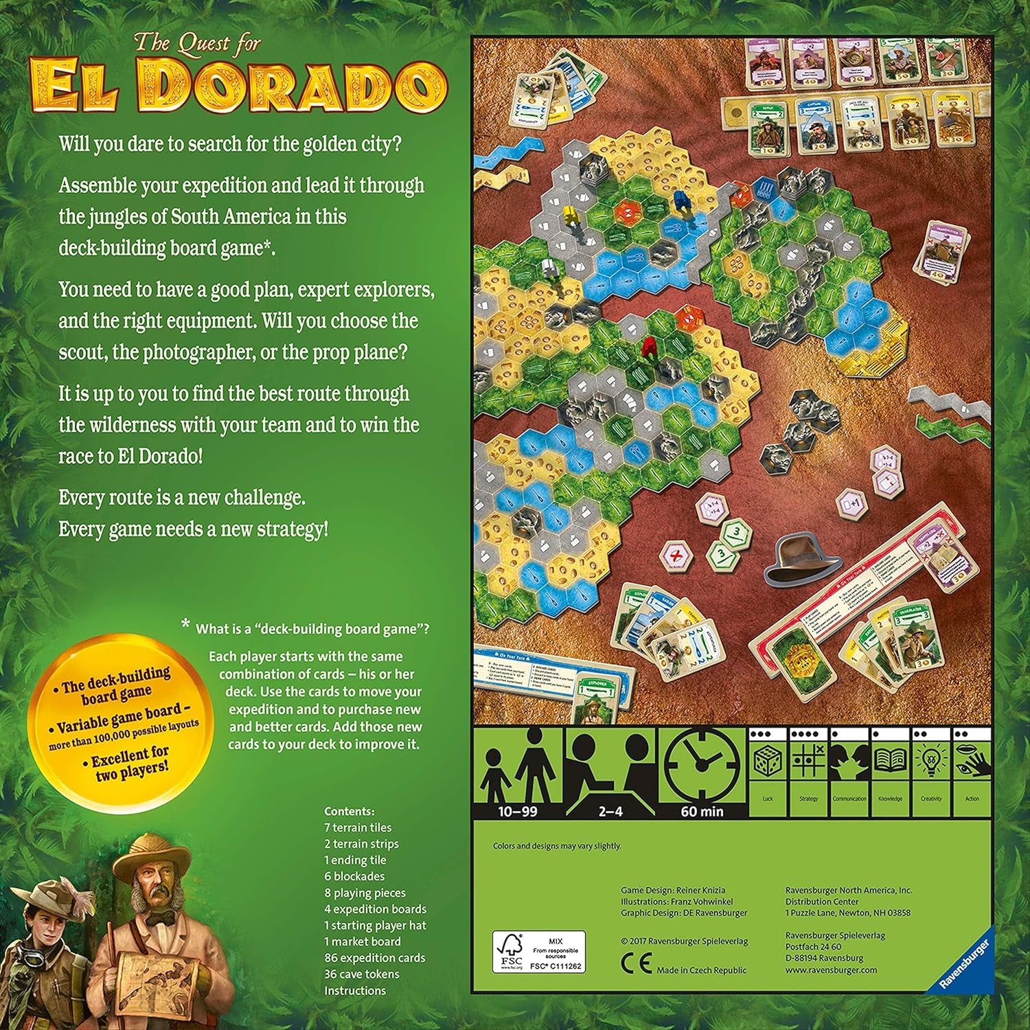 Ravensburger the Quest for El Dorado: Golden Temples Adventure Family Game - Engaging Brain Teaser | Ideal for Ages 10 & up | High Replay Value | Game of the Year 2017 Finalist
