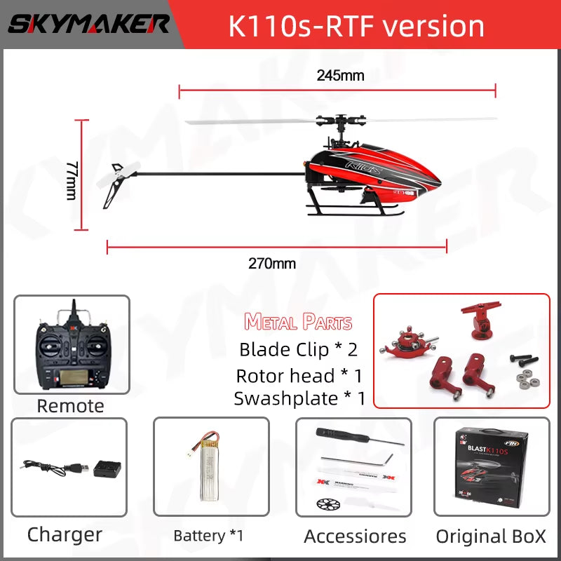 Wltoys XK K110S RC Helicopter BNF 2.4G 6CH 3D 6G System Brushless Motor RC Quadcopter Remote Control Drone Toys for Kids Gifts