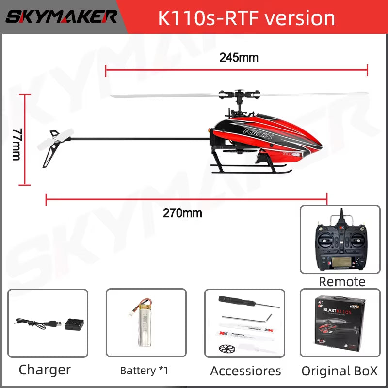 Wltoys XK K110S RC Helicopter BNF 2.4G 6CH 3D 6G System Brushless Motor RC Quadcopter Remote Control Drone Toys for Kids Gifts