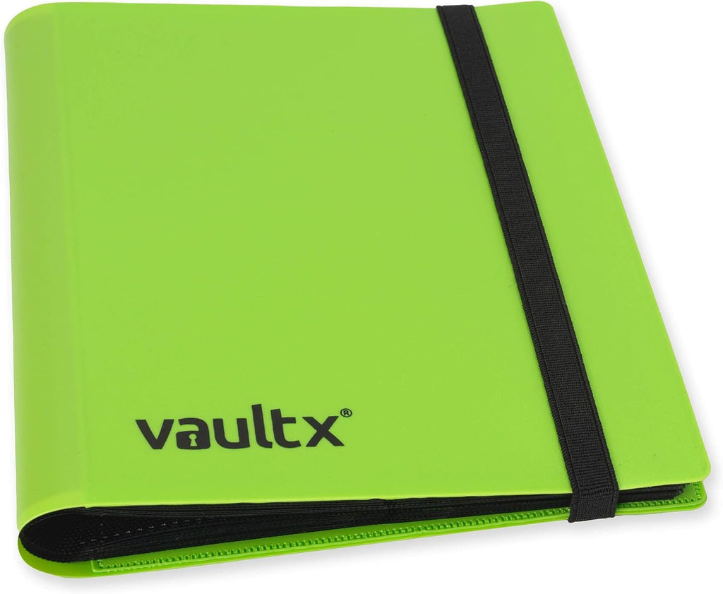 4 Pocket Trading Card Strap Binder, 160 Cards, Standard, 20 Side-Loading Pages, TCG (Green)