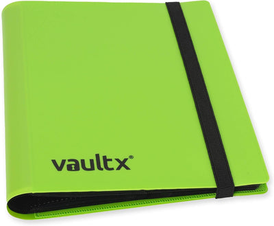 4 Pocket Trading Card Strap Binder, 160 Cards, Standard, 20 Side-Loading Pages, TCG (Green)